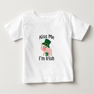 Kiss Me I'm Irish Pig Baby T-Shirt