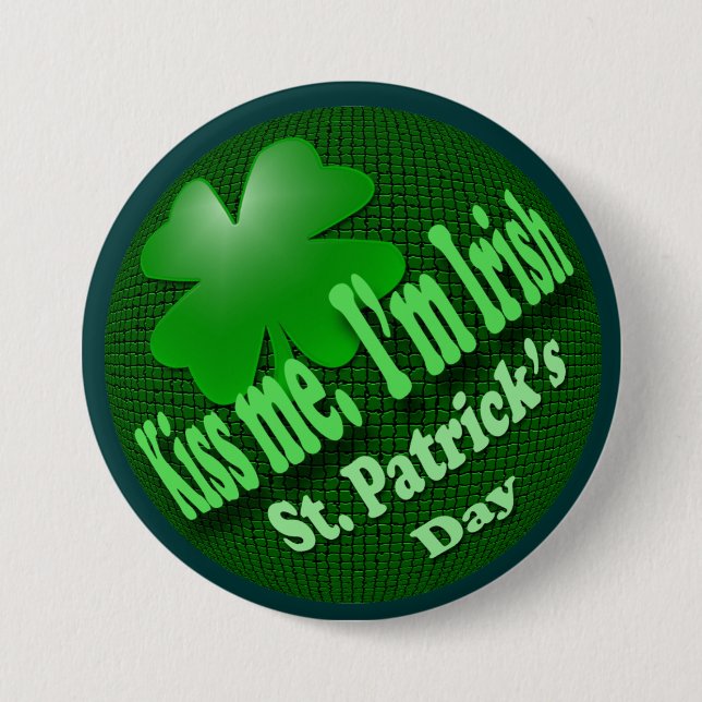 Kiss Me I'm Irish Pinback Button (Front)