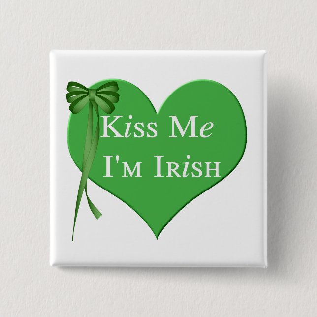 Kiss Me Im Irish Pinback Button (Front)