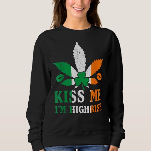 Kiss Me Im Irish Shamrock Funny Irish St Patricks Sweatshirt
