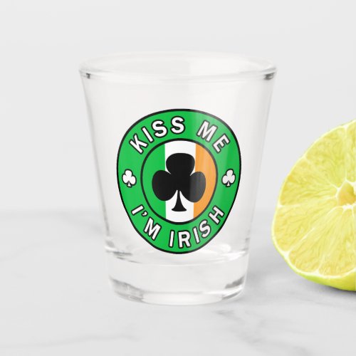 Kiss Me Im Irish Shot Glass