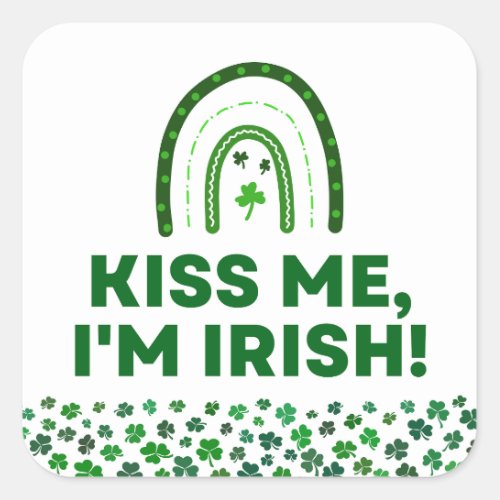 Kiss Me Im Irish Square Sticker