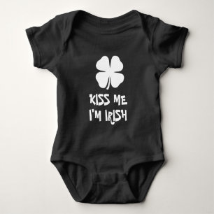 Kiss Me I'm Irish St Patricks Day baby jumpsuit Bodysuit