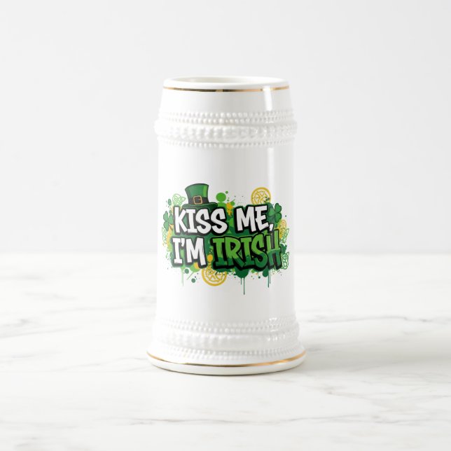 Kiss Me I'm Irish St. Patrick's Day Beer Stein (Center)