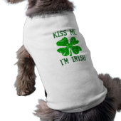 KISS ME I'M IRISH St Patricks Day dog clothing (Back)