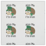 Kiss Me Im Irish St Patricks Day Hedgehog Fabric