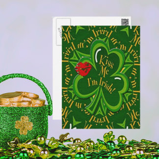 Kiss Me I'm Irish St Patrick's Day Postcard