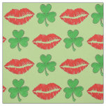 Kiss Me I&#39;m Irish St. Patrick&#39;s Day Shamrock Lips Fabric