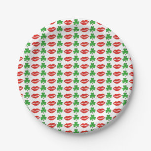 Kiss Me I'm Irish St. Patrick's Day Shamrock Plate