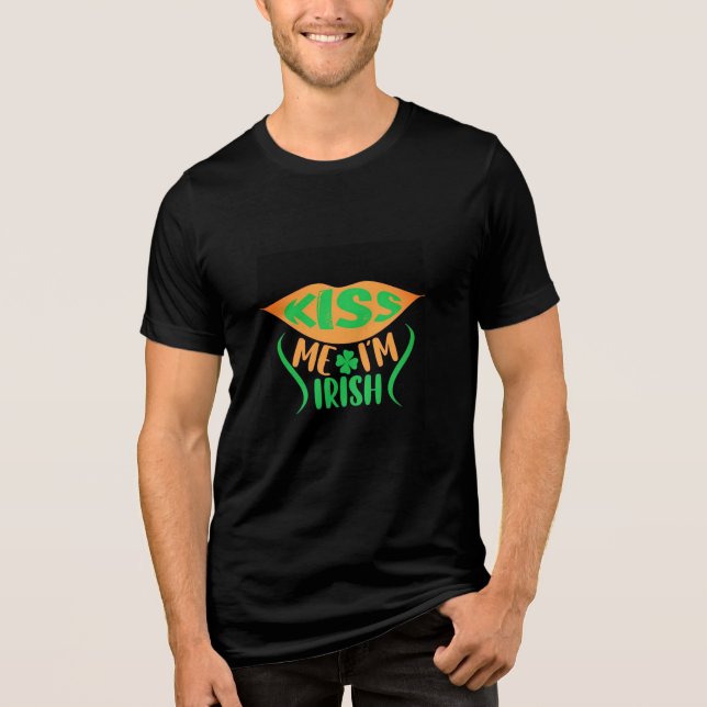 Kiss Me I'm Irish: St. Patrick's Day Shirts, Gifts Tri-Blend Shirt (Front)