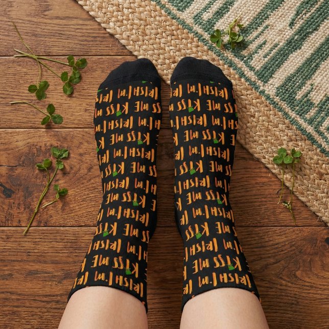 Kiss Me I'm Irish St. Patrick's Day Socks (The perfect socks for your St. Paddy's pub crawl.)