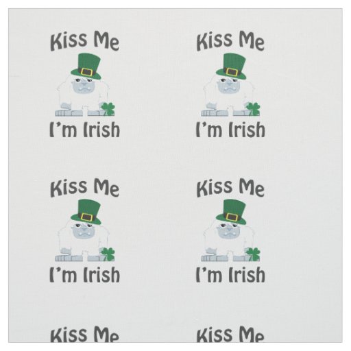 Kiss Me Im Irish St Patricks Day Yeti Fabric
