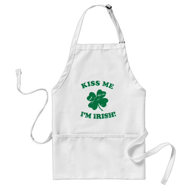 Kiss me I'm Irish Vintage Adult Apron (Front)