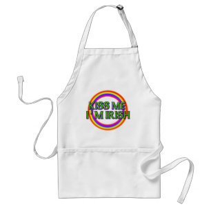 Kiss Me I'm Irish with Full Rainbow Adult Apron