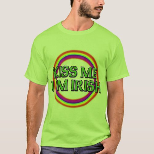 Kiss Me Im Irish with Full Rainbow T_Shirt