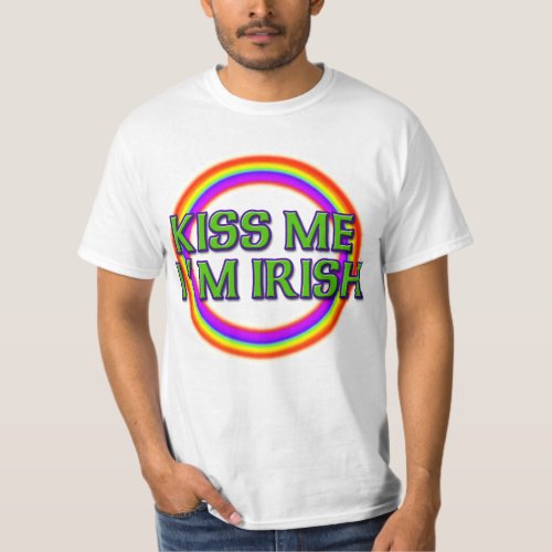 Kiss Me Im Irish with Full Rainbow T_Shirt