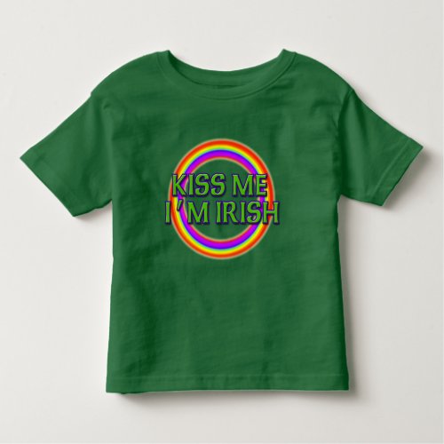 Kiss Me Im Irish with Full Rainbow Toddler T_shirt