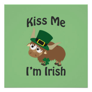 Kiss me I'm Irish Yak Poster