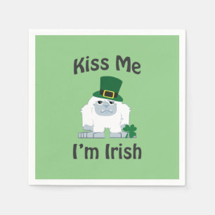 Kiss Me I'm Irish Yeti Napkins