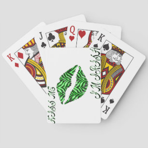 Kiss Me I'm Irish Zebra Print Poker Cards