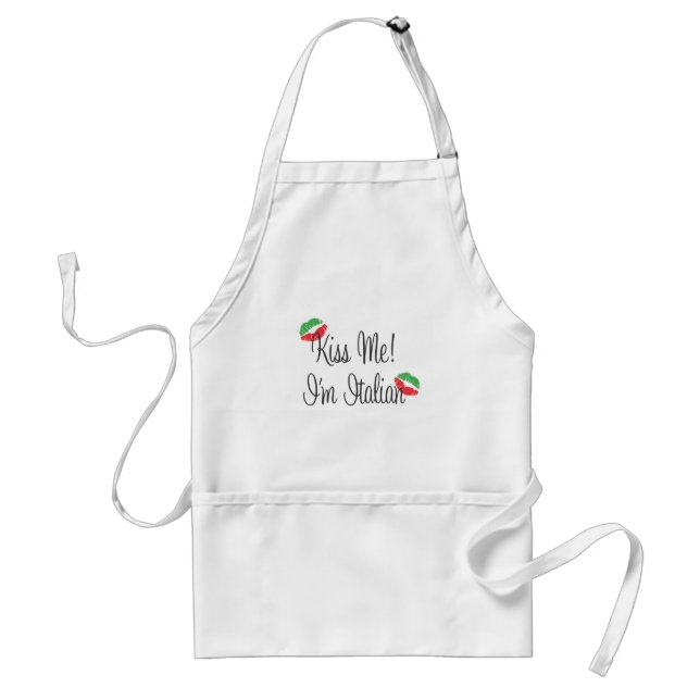 Kiss Me! I'm Italian Adult Apron (Front)