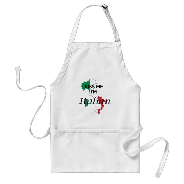 Kiss me, I'm Italian Adult Apron (Front)