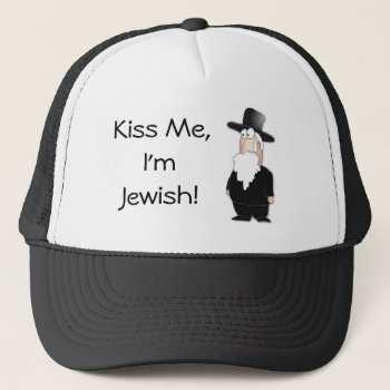 Kiss Me I'm Jewish! Funny Hat by chromobotia at Zazzle