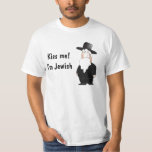 Kiss Me - I'm Jewish T-Shirt<br><div class="desc">An illustration of a Jewish orthodox man,  dressed with the traditional clothes.  This illustration can be fitted with custom text and used for a variety of Jewish and Israeli concepts or even holidays like Hanuka passover and more.  This illustration was created by using clean,  elegant,  simple and humorous principles.</div>