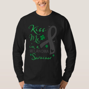 Kiss Me Im Melanoma Survivor St Patrick Day T-Shirt
