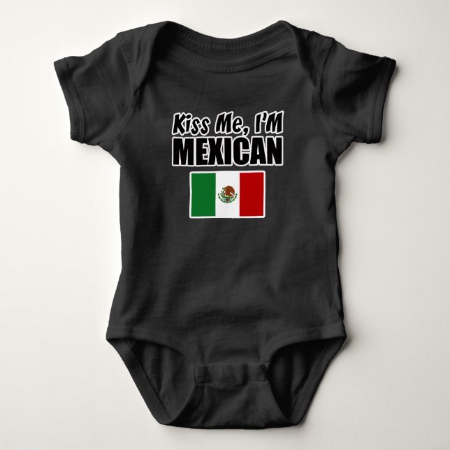 Kiss Me, I'm Mexican Baby Jersey Bodysuit (Front)