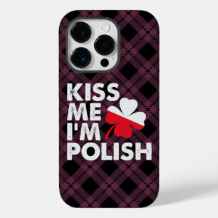 Kiss me I'm Polish Funny St Patricks Day Poland Case-Mate iPhone 14 Pro Case