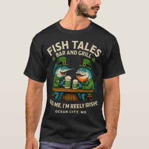 Kiss Me Im Reely Irish Leprechaun Fish Pub Parody T-Shirt