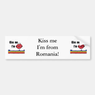 Kiss Me I'm Romanian Bumper Sticker
