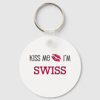 Kiss Me I'm SWISS Keychain