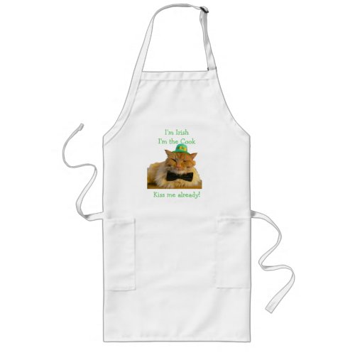 Kiss me Im the Irish cook Long Apron