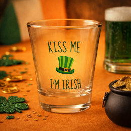 Kiss Me Irish Top Hat Shot Glass