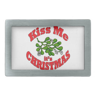 kiss me it's Christmas Belt Buckle