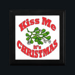 kiss me it's Christmas Jewelry Box<br><div class="desc">Kiss me it's Christmas. Great gift this holiday season. Perfect present for the one you love. you're always under the mistletoe.</div>