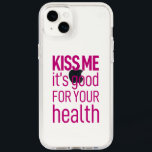 "Kiss me it's good for your health" Speck Case<br><div class="desc">Typography design 'Kiss me,  it's good for your health' tee speaks volumes with its clean design and cheeky statement.</div>