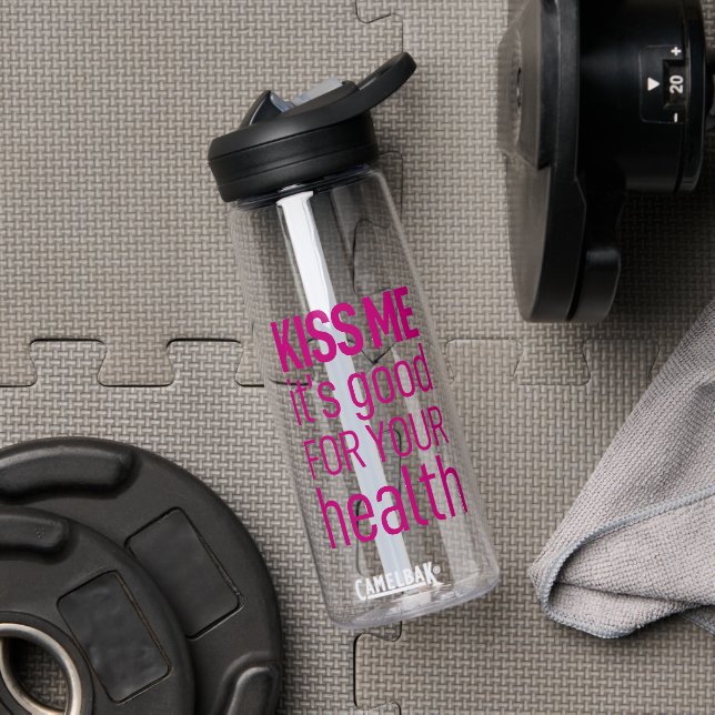 Kiss me it's good for your health water bottle (Gym (Rotated))