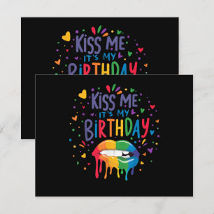 Kiss Me It's My Birthday Invitation