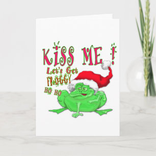 Kiss Me lets get Froggy Holiday Card