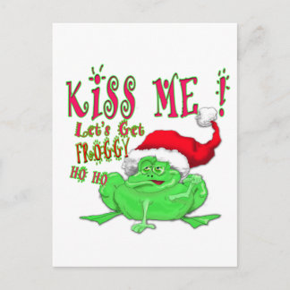 Kiss Me lets get Froggy Postcard