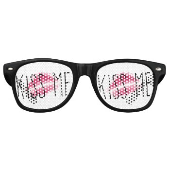 Kiss Me Lip Print Retro Sunglasses by SnappyDressers at Zazzle