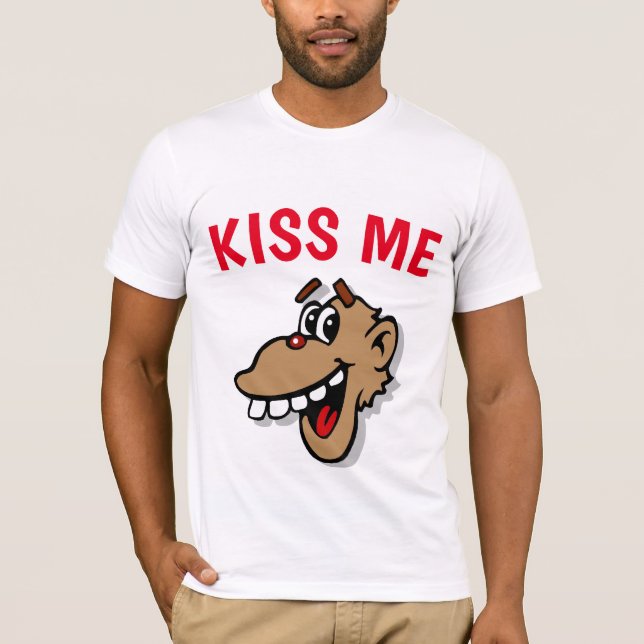 KISS ME, monkey, add edit text, T-Shirt (Front)