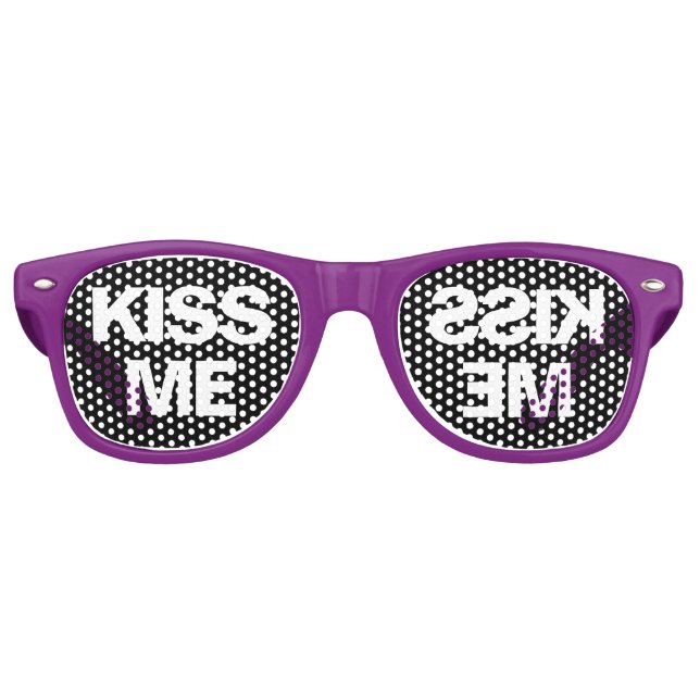 Kiss Me Party Shades Funny Trendy Retro Halftone (Front)