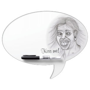 Kiss me! Pencil drawing black and white Design Dry Erase Board