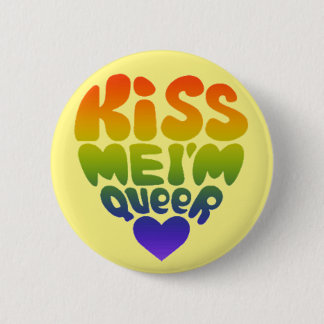 kiss me pinback button