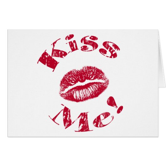 Kiss Me! Red Lips Cards (Front Horizontal)