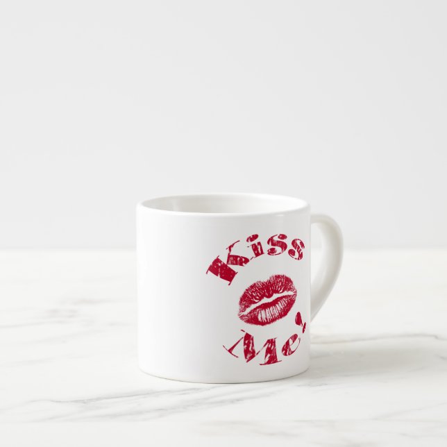 Kiss Me! Red Lips Espresso Cup (Front Right)